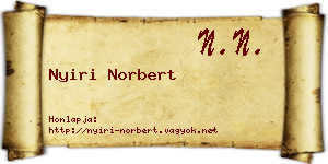 Nyiri Norbert névjegykártya